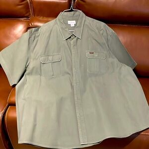 Carhartt 4X button up shirt-shirt has heavy starch